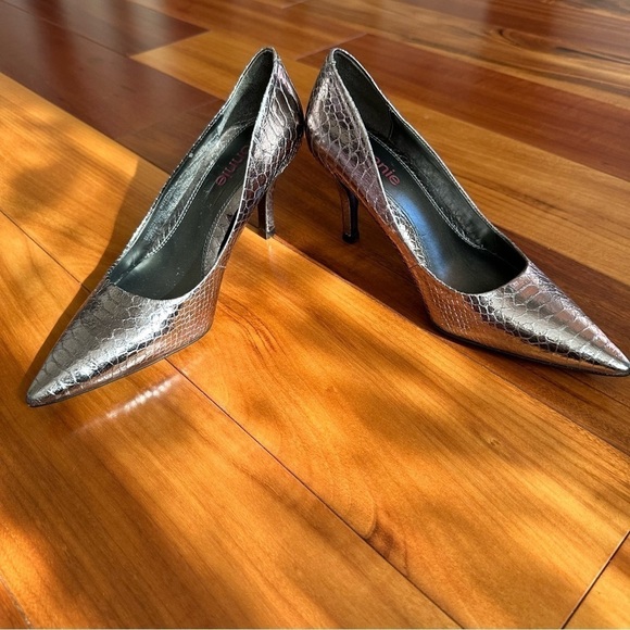 Connie Penelope stiletto Pointed Toe Snake Brown Pumps Heels - Picture 6 of 10